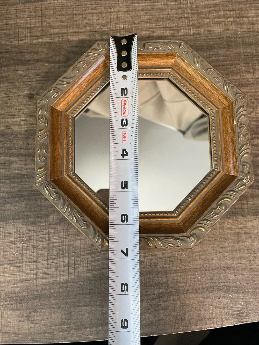 Vintage Octagonal Decretive Mirror - Catalda Fine Arts - Gold  - Small - 7 x 7